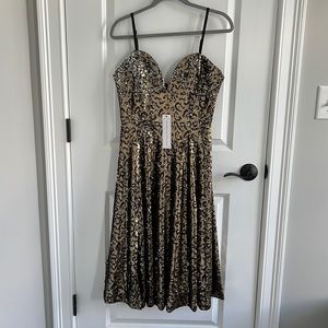 Dress the Population sequins midi dress, size large, new with tags.